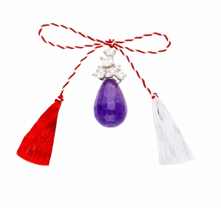 Martisor Argint Pandantiv Jad Mov 10x14 mm BijouxMania