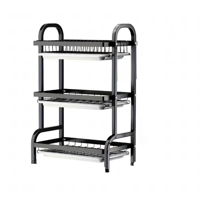 Scurgator vase pliabil pe 3 nivele uscator farfurii suport din Inox