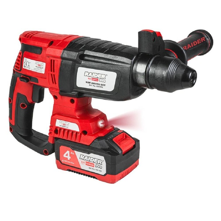 Ciocan rotopercutor Raider, 20V, 4.0Ah, 3J, SDS+, pentru beton