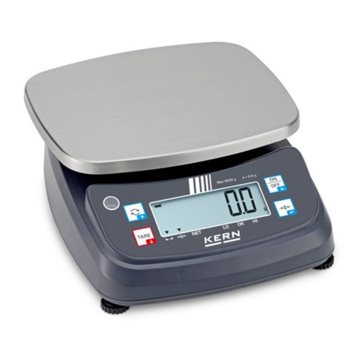 Cantar electronic KERN, 6 kg, otel inoxidabil, 230x190x20mm, verificat metrologic