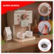 Espressor de cafea Kruzzel, 12 accesorii incluse, Buton rotativ si sunete mecanice, 20 x 15 x 12.5 cm, Lemn, Culoare Multicolor