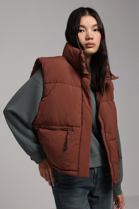 COLIN'S, Vesta cu guler inalt, Maro scortisoara, XS