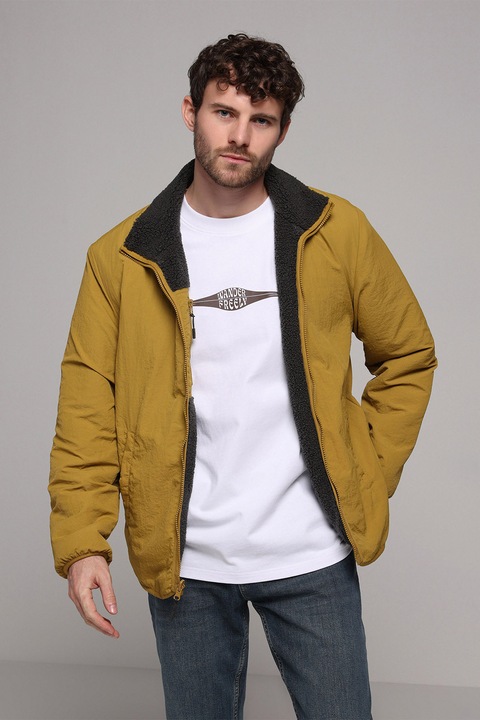 COLIN'S, Jacheta reversibila cu fermoar, Gri inchis/Galben mustar