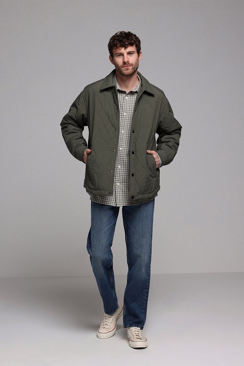 COLIN'S, Jacheta matlasata cu capse, Kaki