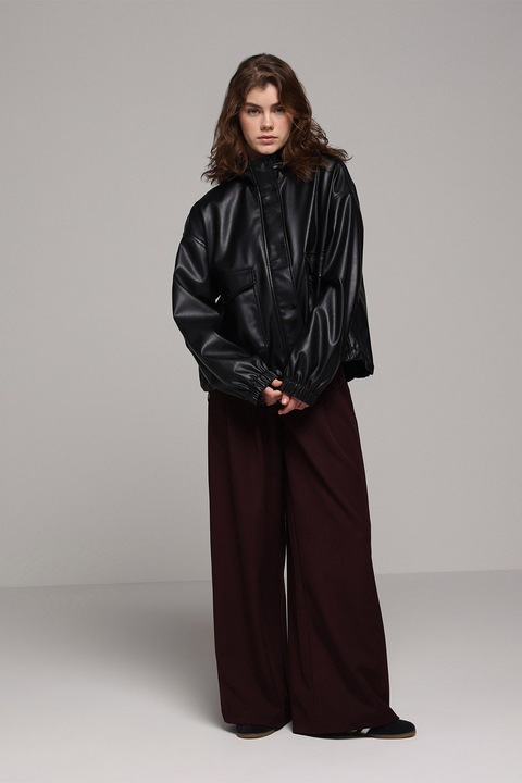 COLIN'S, Pantaloni cu croiala ampla cu o curea, Visiniu