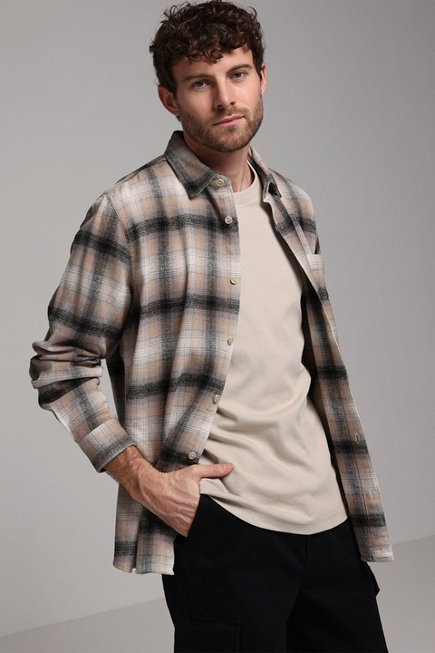 COLIN'S, Camasa de bumbac in carouri, Bej