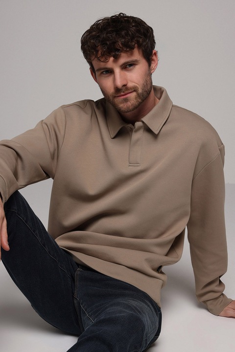 COLIN'S, Bluza polo uni, Maro taupe deschis