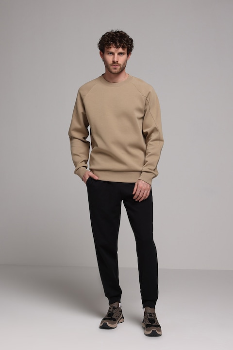 COLIN'S, Pantaloni de trening cu snur si terminatii elastice, Negru