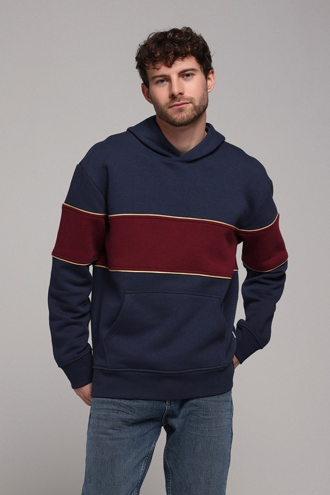 COLIN'S, Hanorac cu maneci lungi si dungi, Visiniu/Bleumarin