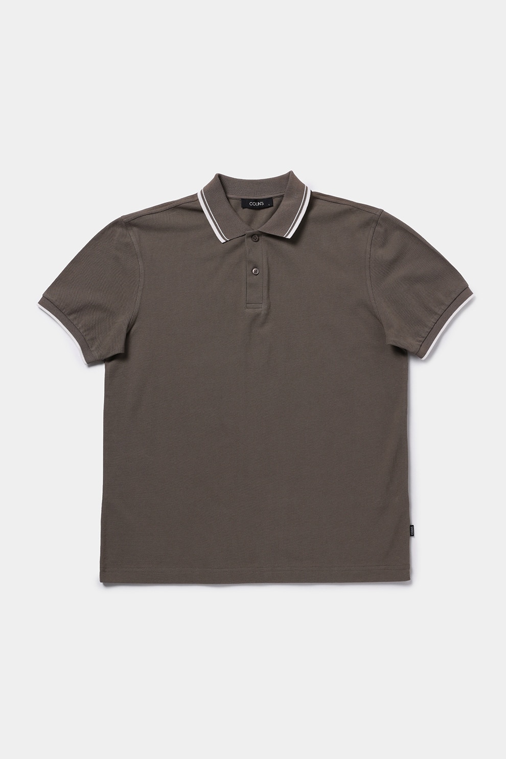COLIN'S, Tricou polo uni, Kaki, Alb murdar, 2XL