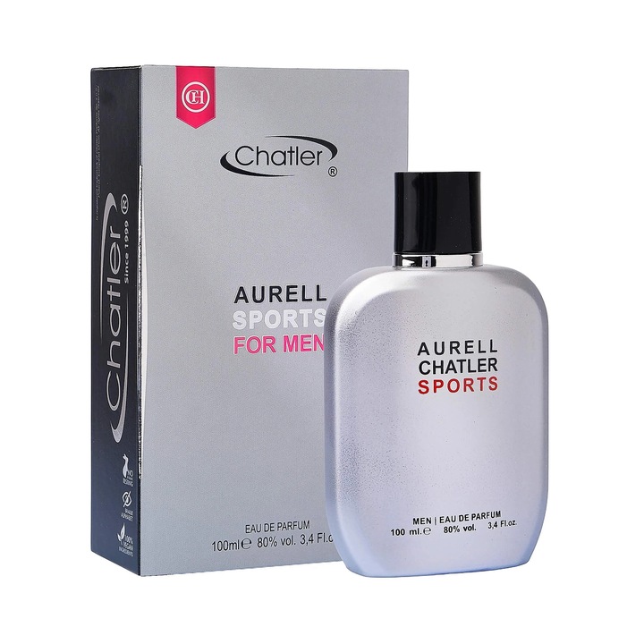 Férfi parfüm CHATLER Aurell Sports, EDP, 100 ml, friss, energizáló