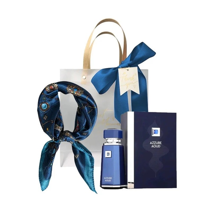 Azzure Aoud French Avenue szett, Eau de Parfum, Unisex 100 ml + Szatén sál + Ajándéktáska