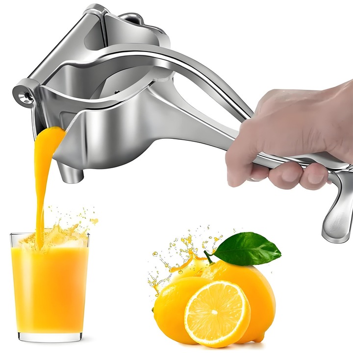 Kézi facsaró, YOUKUKE®, Rozsdamentes acél, Citromfacsaró, Nagy tálméret, Citrusprés, Nagy teherbírású
