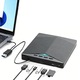 Външен DVD CD RW модул YOUKUKE®, USB-C хъб USB 3.0 порт, четец на SD карти, записвачка на дискове, DVD плейър за Wins10, лаптоп, компютър