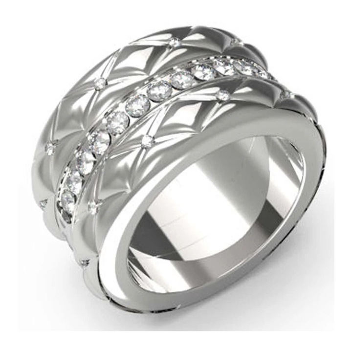 Inel dama Guess JUBR04592JWRH58, inox, argintiu cu pietre, marimea 58