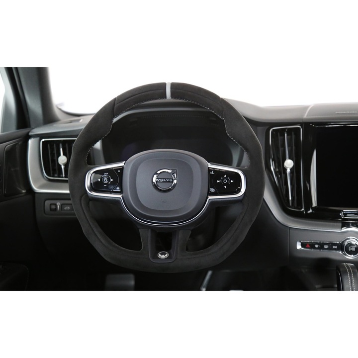 Volan sport HEICO din Alcantara, negru/argiliu, cu padele argintii, set complet pentru Volvo XC90 XC60 V90 S90 S60