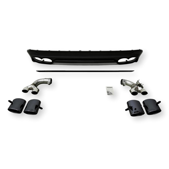 HEICO hátsó diffúzor fekete króm kipufogóvégekkel Volvo XC60 2018-2025, B4/B5 motorhoz, Plug & Ride telepítés