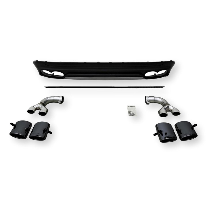 HEICO Sportiv hátsó diffúzor fekete króm kipufogóvégekkel Volvo XC60 2024-2025, T6, T8, Polestar modellekhez, új