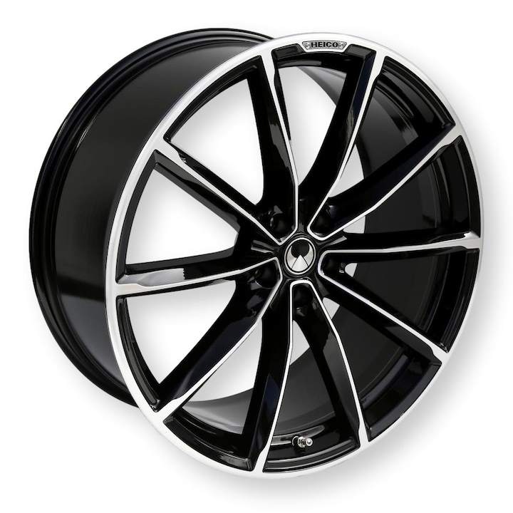 Janta din aluminiu Heico Sportiv 21", neagra cu diamant, 10 spite, set pentru Volvo XC90, XC60, XC40, V90, V60, S90, S60, C40