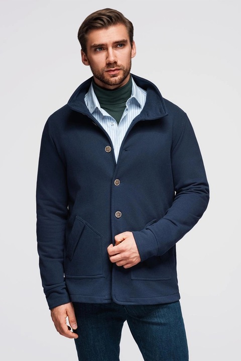 OMBRE, Jacheta cu buzunare laterale, Bleumarin