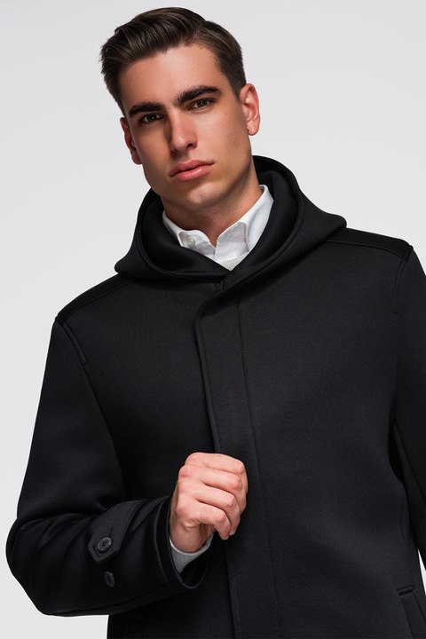 OMBRE, Haina regular fit cu gluga, Negru, 2XL