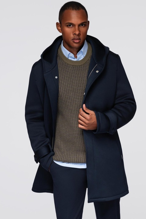 OMBRE, Haina regular fit cu gluga, Bleumarin, XL