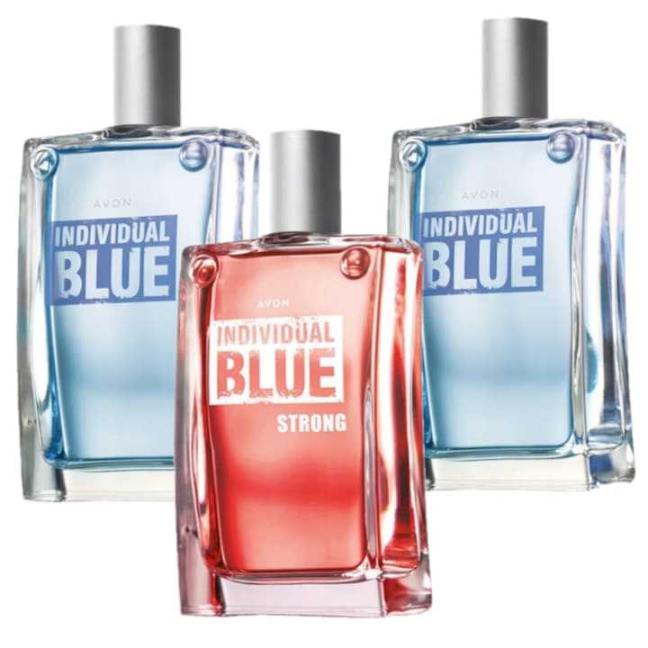 Set 3 produse Individual Blue, Avon - 2 x Apa de toaleta Individual Blue 100 ml si Apa de toaleta Individual Blue Strong 100 ml