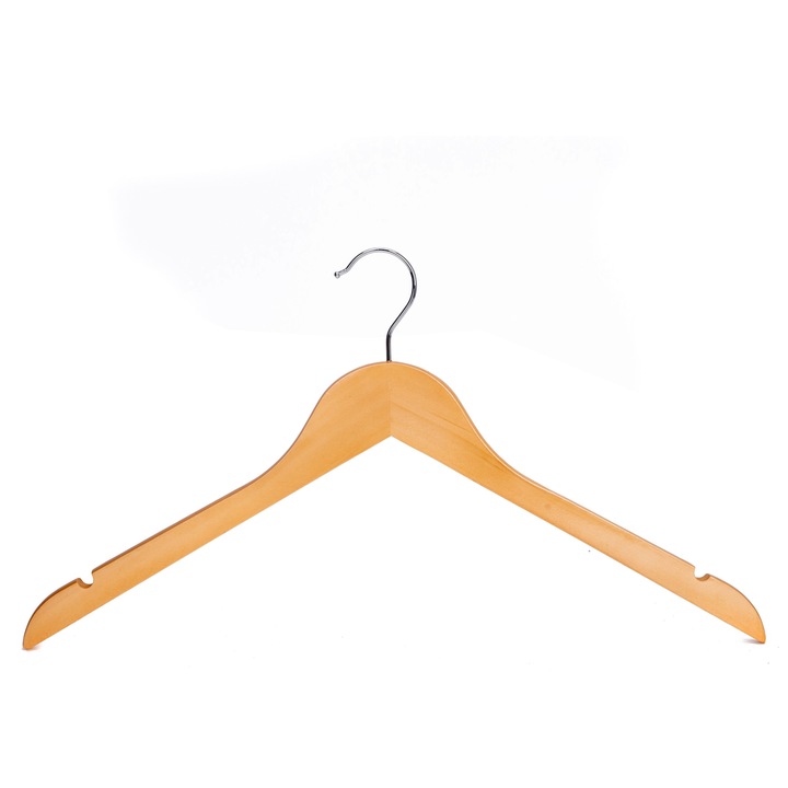 Set 10 buc, HUMERO, Umeras din lemn de artar natur simplu - ideal pentru camasi, bluze, tricouri si rochii