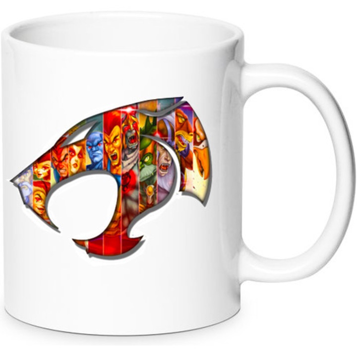 Cana ThunderCats No3, ceramica premium, 330ml, design cu imprimeu de inalta definitie, rezistenta la masina de spalat vase