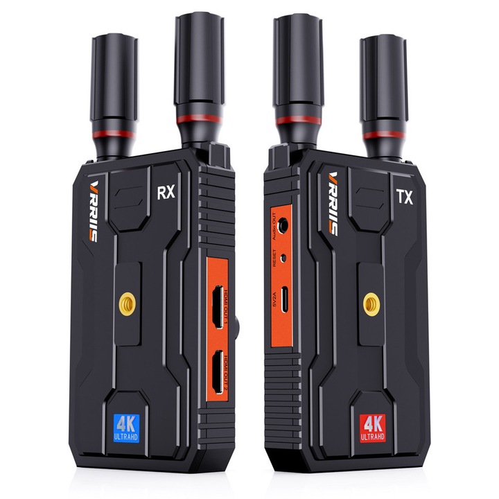 Sistem de transmisie video wireless VRRIIS WL097 Pro, 4K, 2.4/5GHz, distanta 400m, set complet