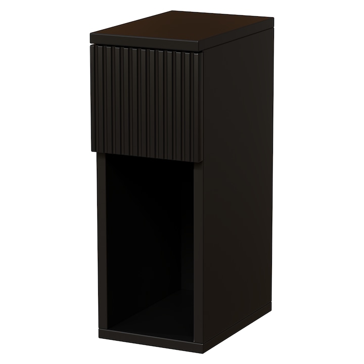 Noptiera moderna, P&M Home, neagra, 20x30x53cm, stil minimalist, pentru dormitor sau camera tineret