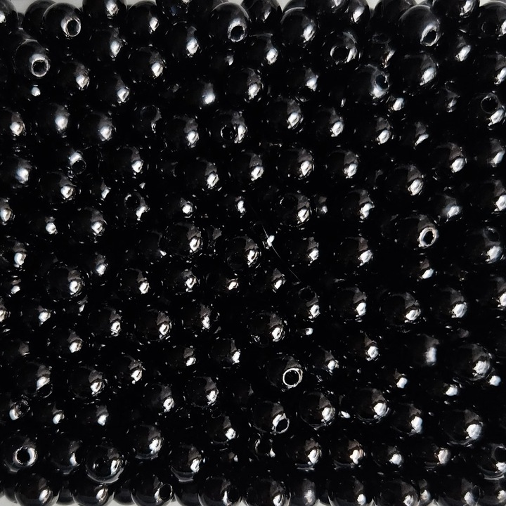 Margele plastic 5-6mm, negru, 400 buc