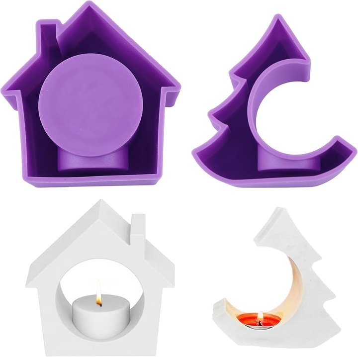 matrite silicon copac si casa silicon matrita DIY lumanare ceara tip Tealight ipsos artizanat