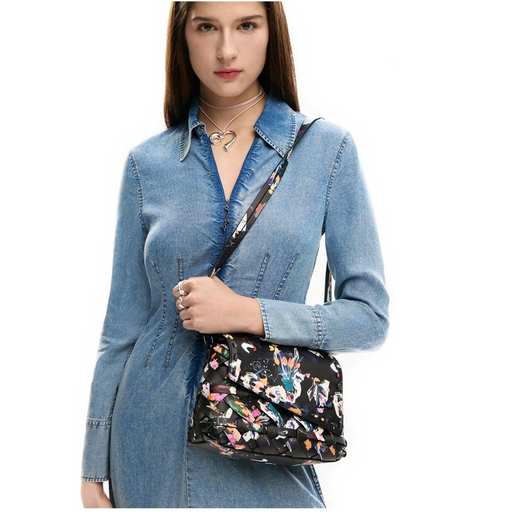 Női kis válltáska, Desigual, Osmio Phuket Mini széria, Fekete