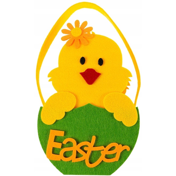 Кошница от филц за Великден, ARPEX, във формата на пиле, 11x18см, 1 комплект