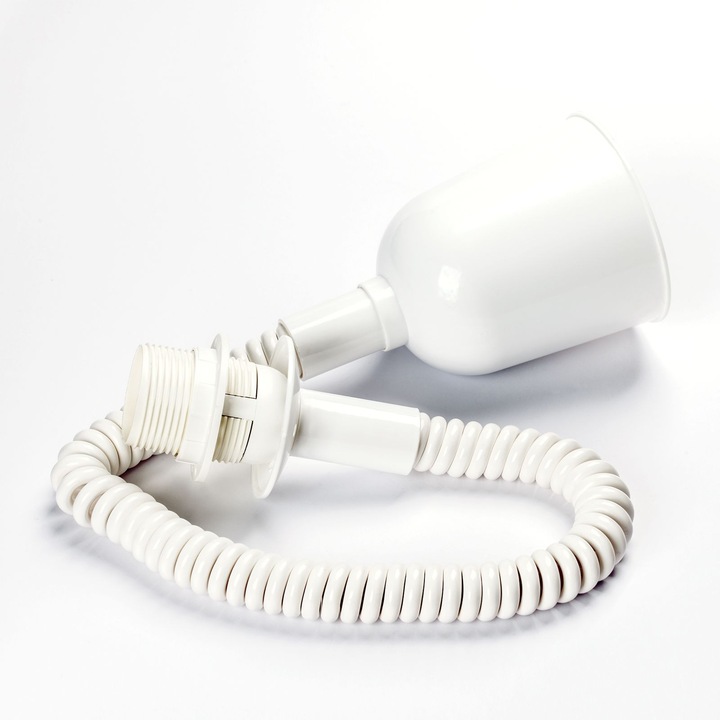 Висяща лампа, Орион, бяла, регулируема 40-180см, E27, 60W