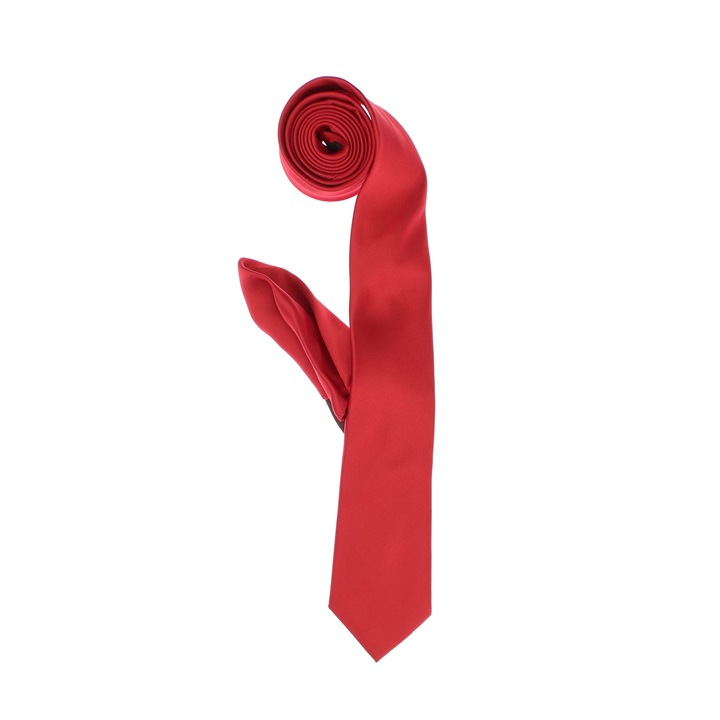 Set cravata si batista, Buticcochet, din material sintetic, 148 x 6 cm, Rosu - CRV336