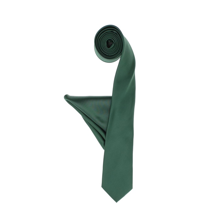 Set cravata si batista, Buticcochet, din material sintetic, 148 x 6 cm, Verde inchis - CRV341