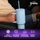 Cana Termos Cu Maner Si Pai Purpley®, 1.2L, Pentru Bauturi Calde Si Reci, Mentine Temperatura 12h Cald / 24h Rece, Otel Inoxidabil, Capac Etans Antiscurgere, Design Ergonomic, Ideala Pentru Birou, Masina, Calatorii, Drumetii, Albastru