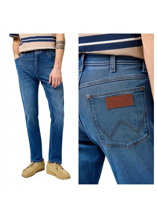 Ferfi farmer, Wrangler, River, Testhezallo, Kozepes derek, 5 zseb, Cipzar, Hosszu, Pamut, Kek, Kék