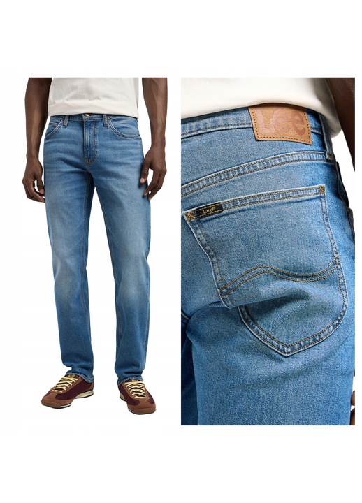 Blugi Barbati, Lee, Daren Zip Fly, Slim Fit, Talie Medie, Lungi, Fermoar, 5 Buzunare, Bumbac, W31-L32 US, Albastru