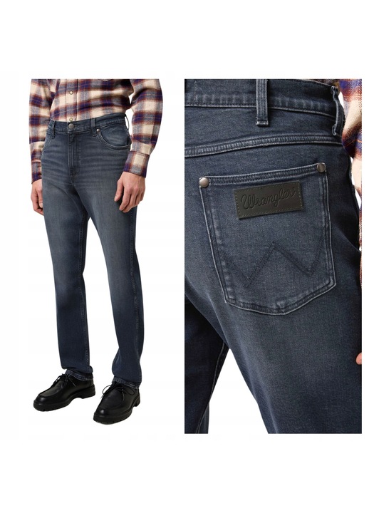 Ferfi nadrag Wrangler Greensboro Straight Fit farmernadrag Ocean Storm W32 L34, Kék