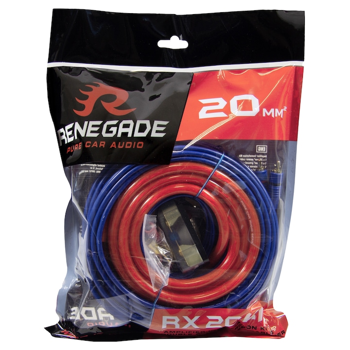 Set Riglete Cabluri Set cabluri Renegade RX20KIT, 20 mm, pentru amplificator auto, cabluri ...