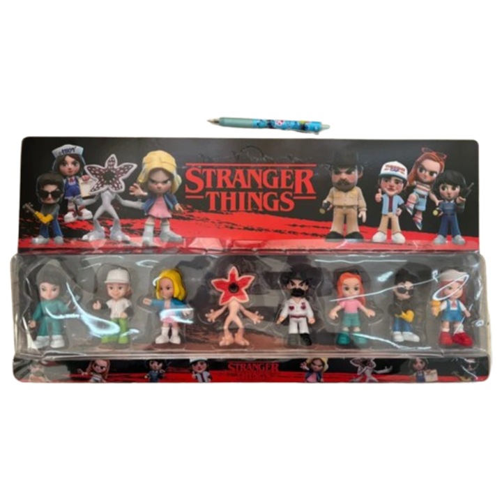 8 db-os Stranger Things figura szett, véletlenszerű VICTINY ® 5/7 cm fekete/piros Stranger Demogorgon