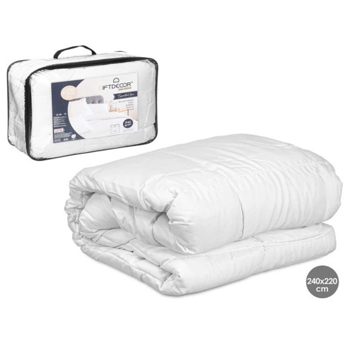 Pilota GIFTDECOR Nordic Filling, 240x220cm, Poliester, Alb, Design Versatil
