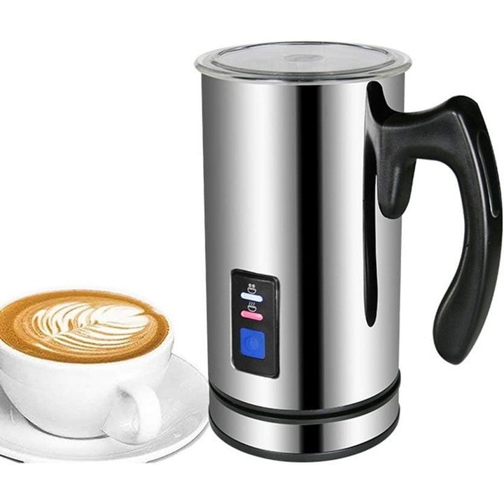 Lapte spuma, cafea masina de lapte, Spumant de cafea 4 in 1 pentru spuma calda/rece, latte si cappuccino 500W 2 moduri, Macina cafea, cafeaua pentru