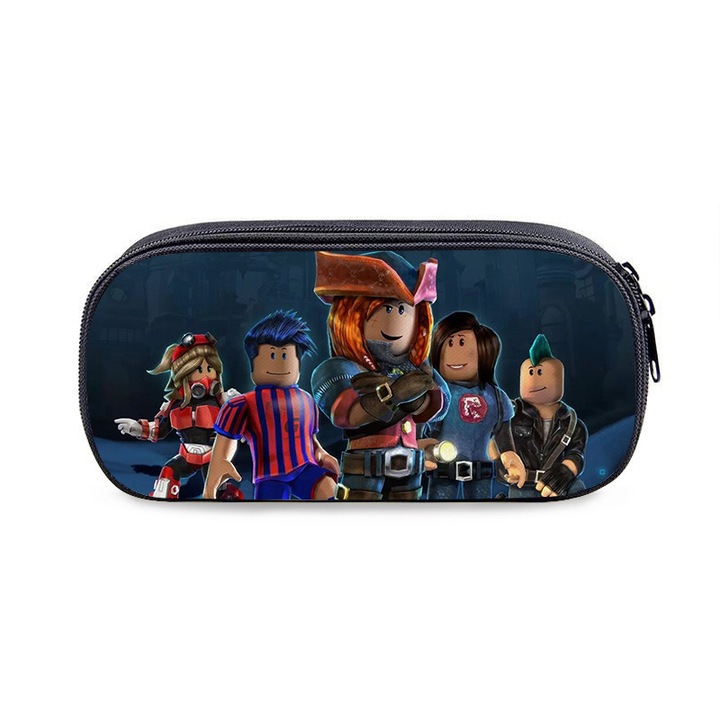 Penare Roblox, set accesorii pentru copii, material Oxford durabil, design cu fermoar, 20x10x5cm