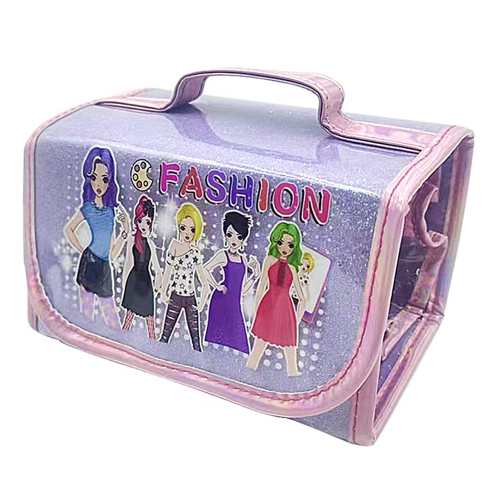 4 az 1-ben unikornis tolltartó, cipzáras design, vízálló PVC anyag, 22x10x10cm, gyermek készlet