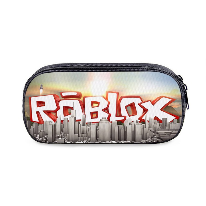Roblox tolltartó, gyerek kiegészítő szett, tartós Oxford anyag, cipzáras kivitel, 20x10x5cm
