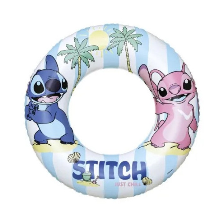 Gyermek felfújható úszógumi Bestway Disney Stitch, 56 cm, PVC, 3-6 éves gyermekeknek